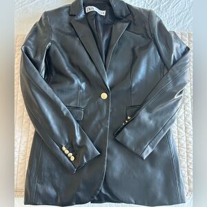 Zara - Leather Blazer